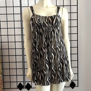 Cosabella Zebra Stripe Mesh Negligée